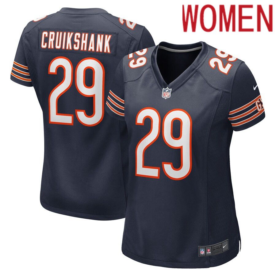 Women Chicago Bears #29 Dane Cruikshank Nike Navy Game Player NFL Jersey->women nfl jersey->Women Jersey